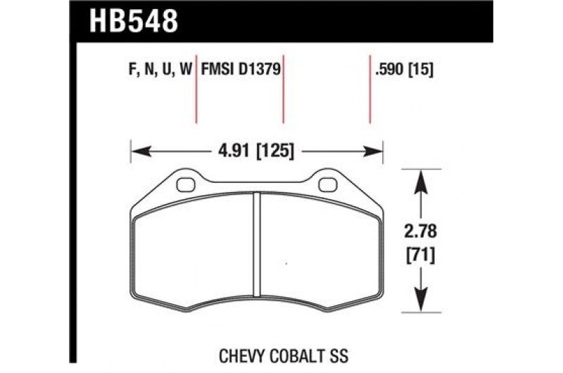 Колодки гальмові Hawk HP+ Miata Brembo / Renault Clio / Cobalt SS HP+ HB548N.510