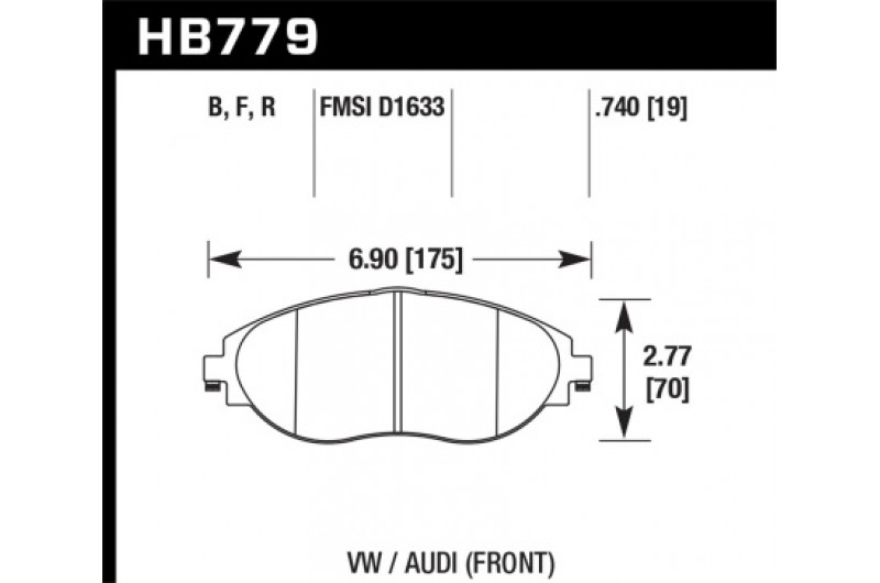 Гальмівні колодки Hawk DTC-60 2016 Audi S3 Front HB779G.740