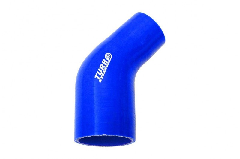 Перехід силіконовий 45гр TurboWorks Blue 51-76 мм