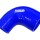 Силіконовий патрубок перехід 90гр TurboWorks Blue 63-70mm