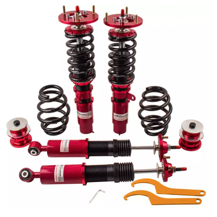 Койловери Maxpeedingrods BMW E46 з регулюванням жорсткості амортизатора RED