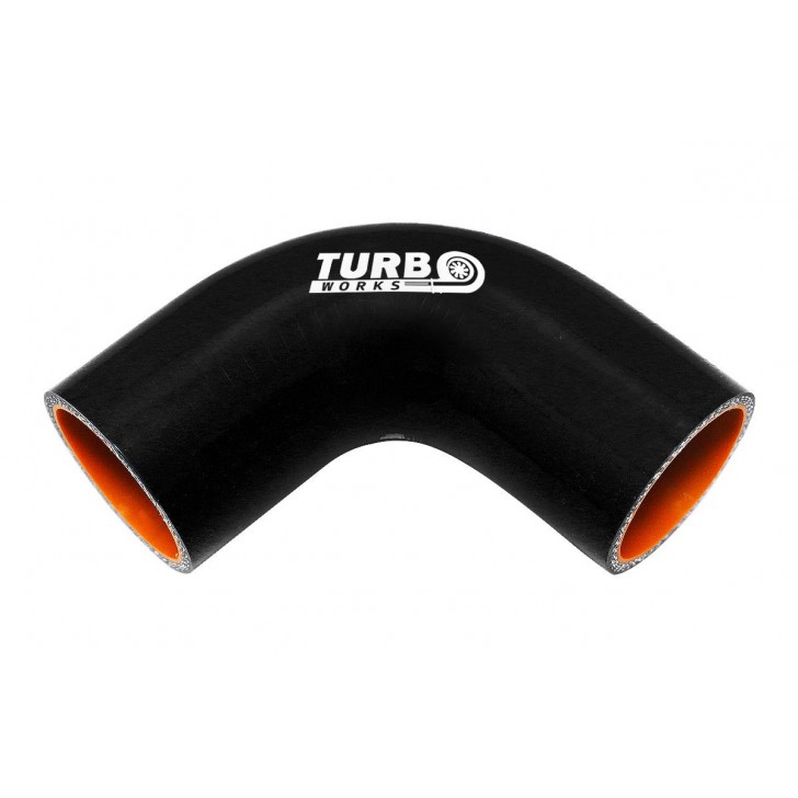 Силіконовий пайпінг TurboWorks Pro 90 градусів 63мм чорний TW-3067